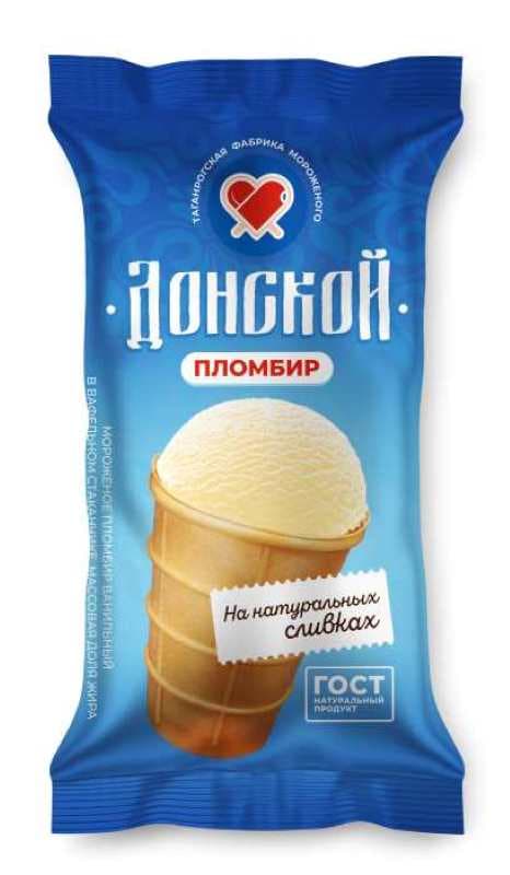 Стакан ваф. Донской пломбир ван. 15% 100г 24шт/ящ №085
