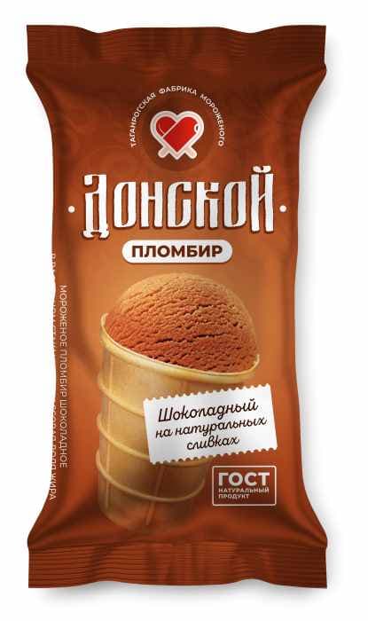 Стакан ваф. Донской пломбир шоколадный 15% 100г 24шт/ящ №086