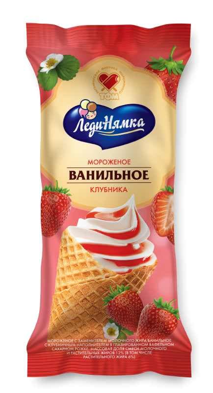 Рожок ЛедиНямка с клубничным джемом 10шт/ящ №019/1