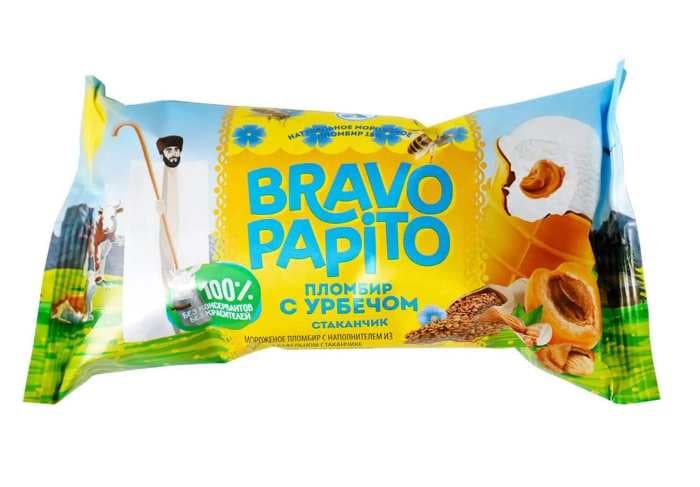 Пломбир Браво папито с урбечом 15% 86г 24шт №5