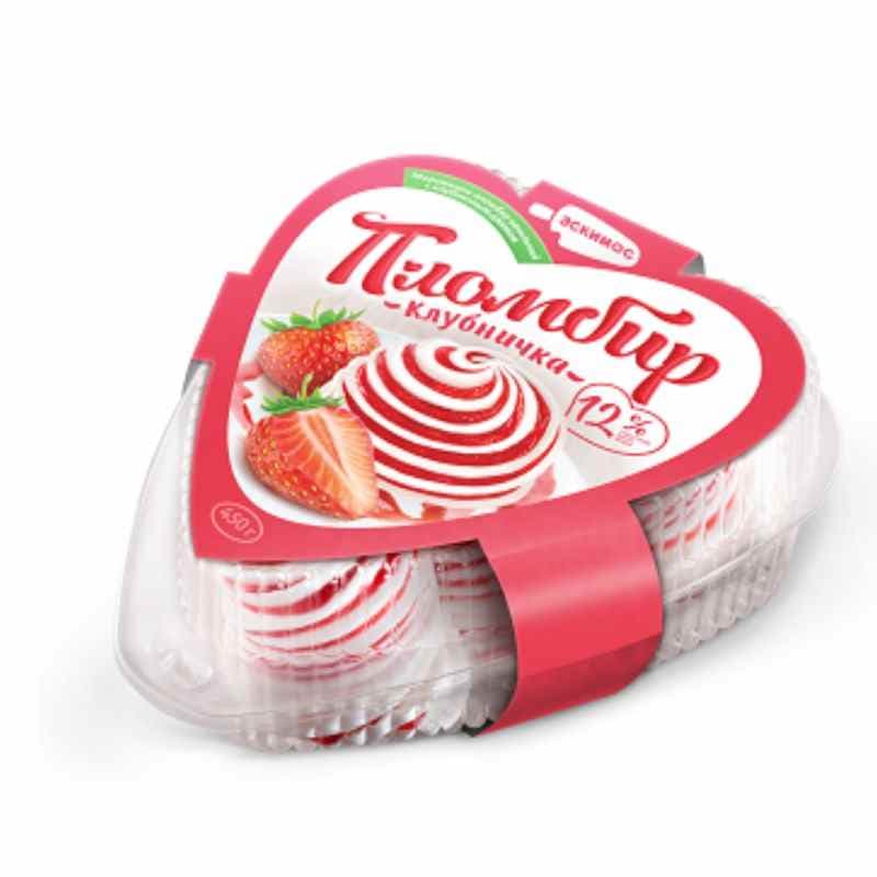 Э/Айс-бокс в форме сердца «Lop Lop» Клубничка 450гр 4шт/722 (клубничная мечта)