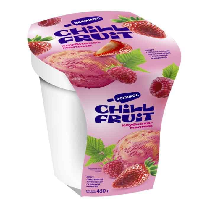 Э/Ведро бумажное "Chill Fruit" клубника-малина 450гр 8шт/608 Сорбет