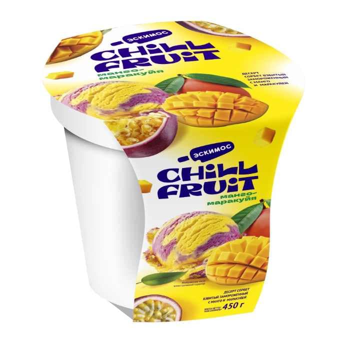 Э/Ведро бумажное "Chill Fruit" манго-маракуйя 450гр 8шт/607 Сорбет
