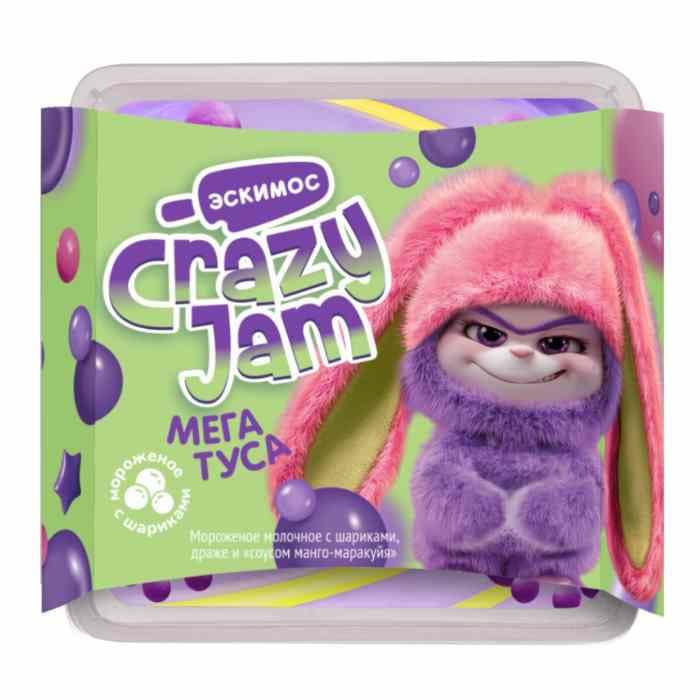 Э/Креманка с ложечкой "CRAZY JAM. МЕГА ТУСА" 12шт/622 180гр